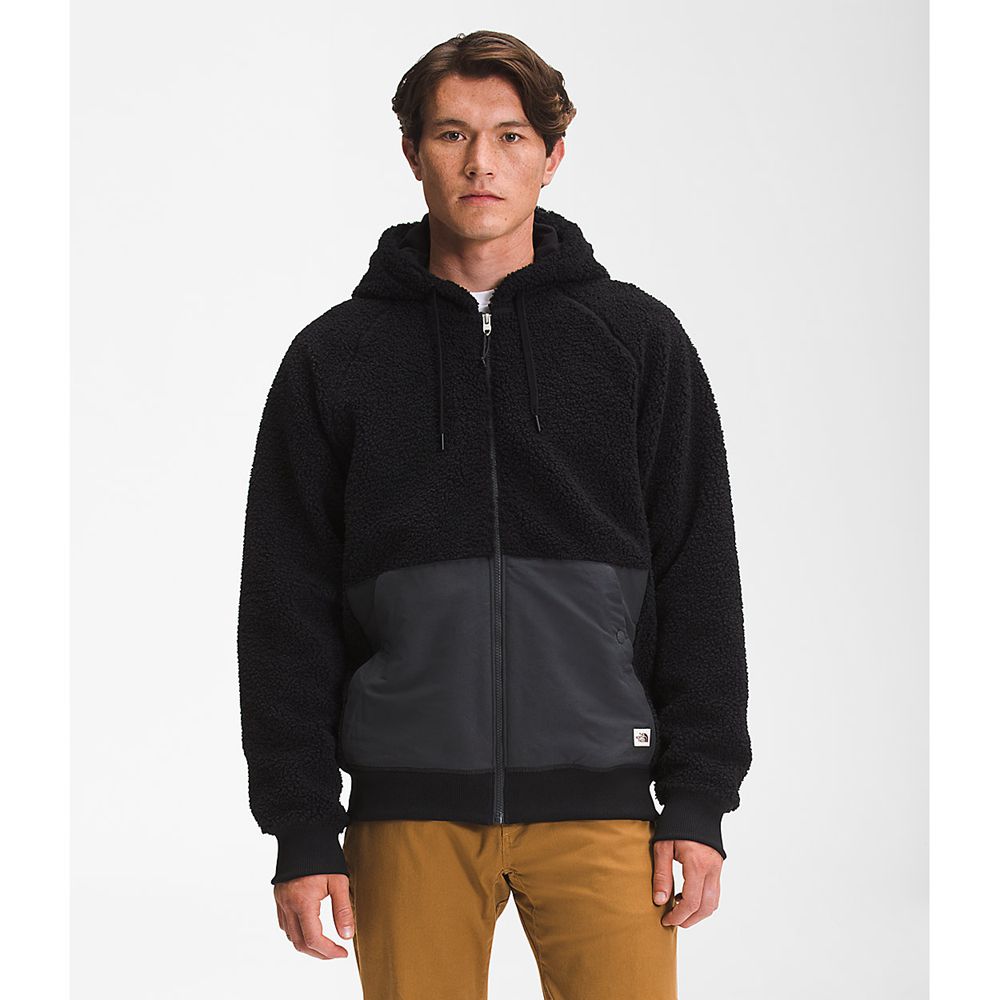 The North Face Fleece Full Zip Mens Australia - The North Face Ridge Black (XPH-527809)